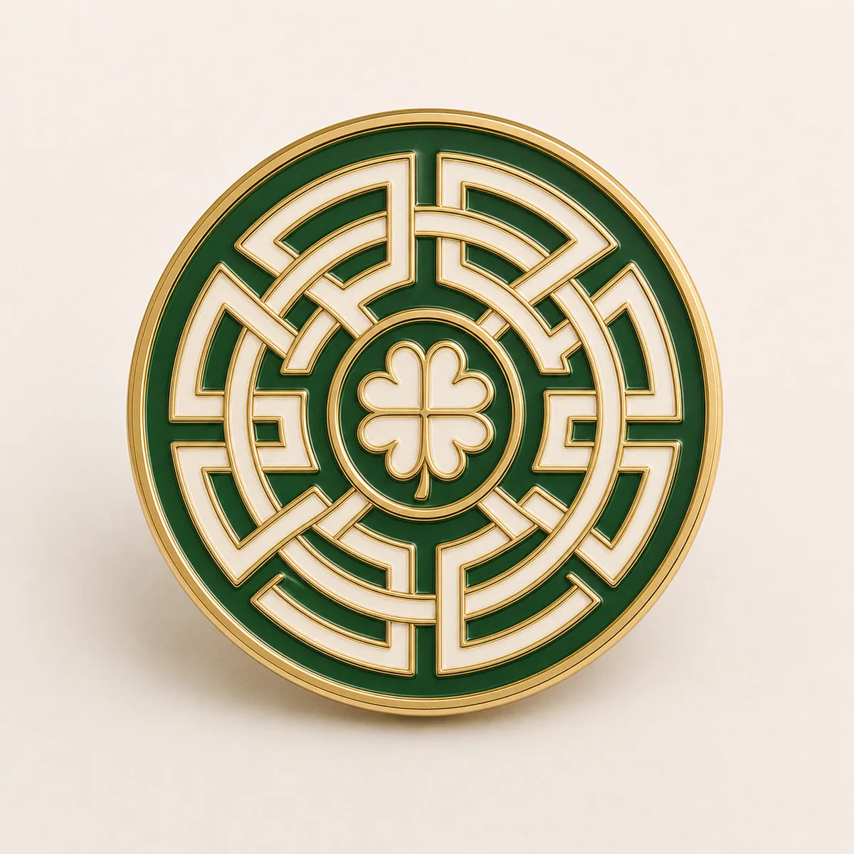 CB Supporter Pin – Dark Green Celtic Knot Crest