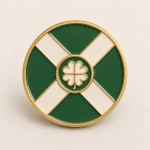 CB Supporter Pin – Green and White Saltire