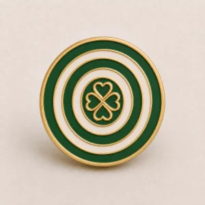 CB Supporter Pin – Green and White Hoops Crest