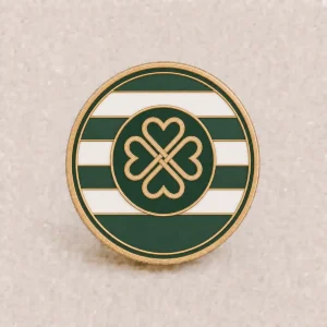 CB Supporter Pin – Green White Stripe Crest