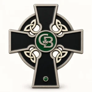 CB Celtic Cross Knot Enamel Pin
