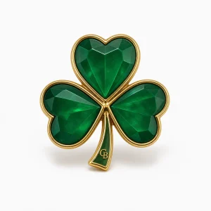 CB Emerald Heart Shamrock Enamel Pin