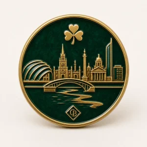 CB Glasgow Skyline Emerald Enamel Pin