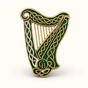 CB Emerald Harp Knot Enamel Pin