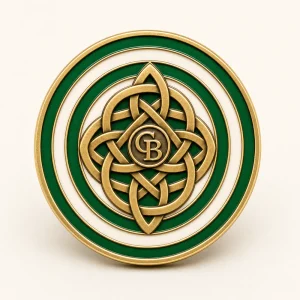 CB Green White Hoops Knot Enamel Pin