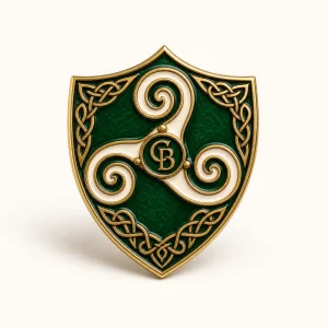 CB Celtic Spiral Shield Enamel Pin